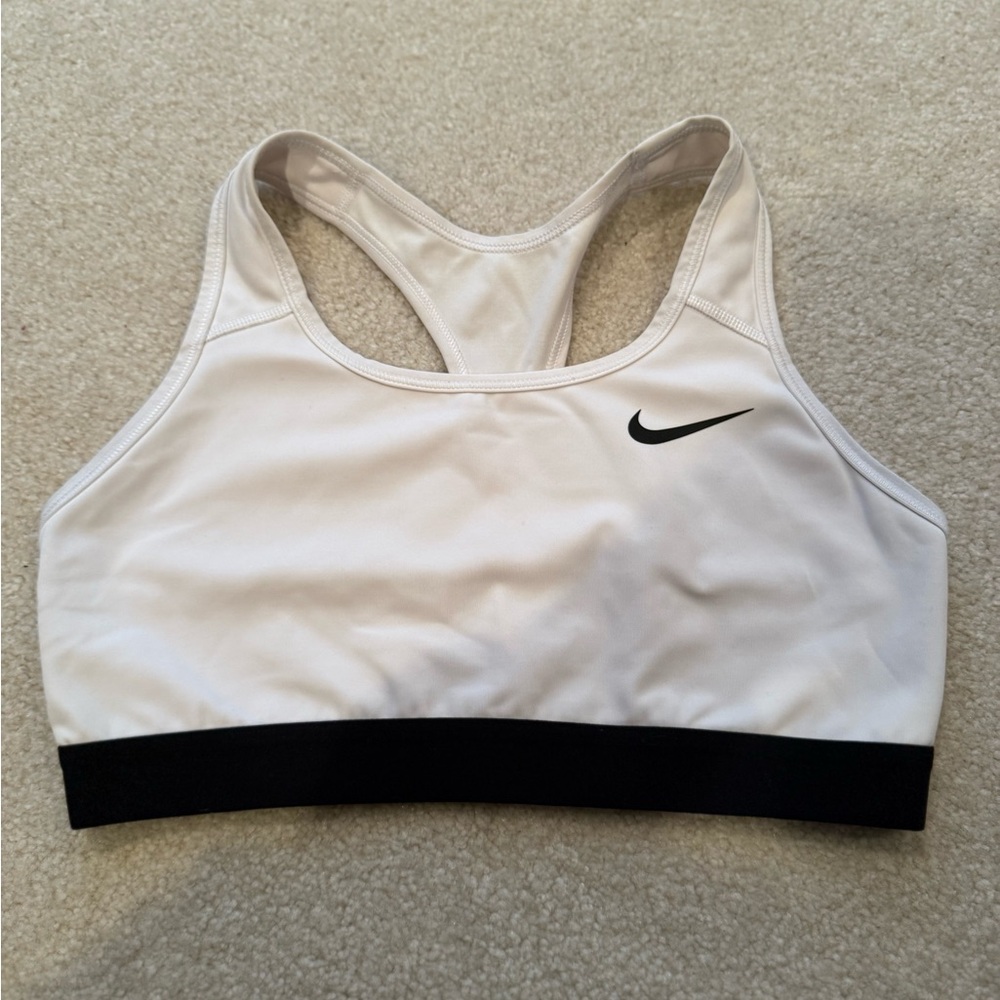 Nike Women's White and Black Sports Bra